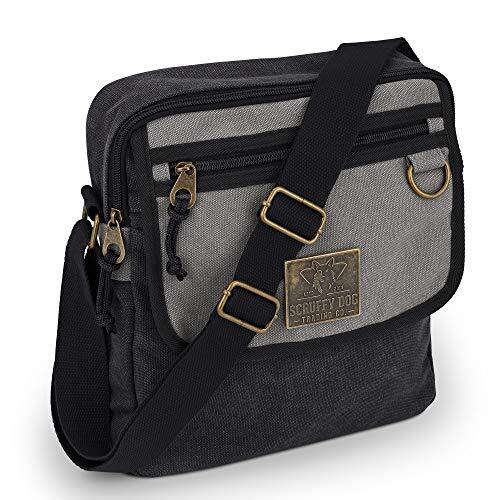 Crossbody Messenger Bag for Men and Women Canvas Shoulder Bags Black