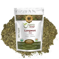 Organic Way Lungwort Dried Leaves Cut & Sifted - Vegan, Kosher & USDA Certified