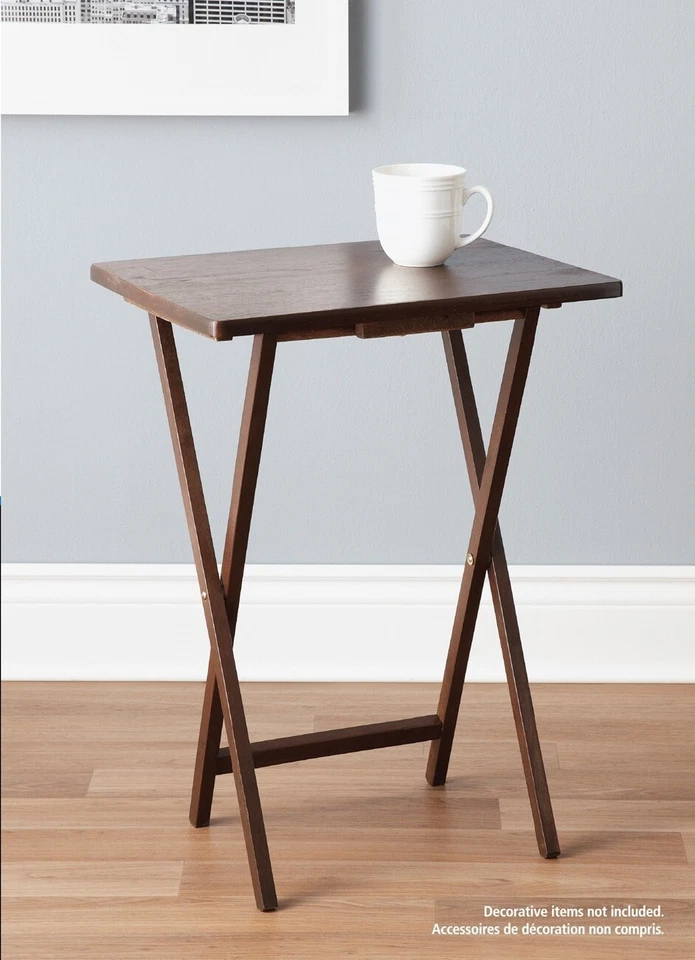 M.ainstays Indoor Single Folding TV Tray Table - Walnut L 19 x W 15 x H 26 - Image 3 of 4
