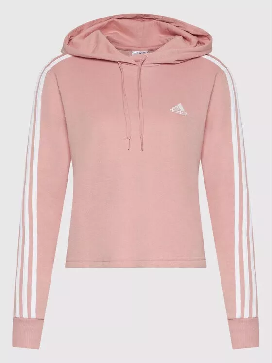 Adidas white and shop pink hoodie