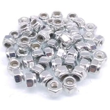200x M2.5 x 0.45mm Self-Locking Nylon Insert Hex Nuts Zinc plated Carbon Steel