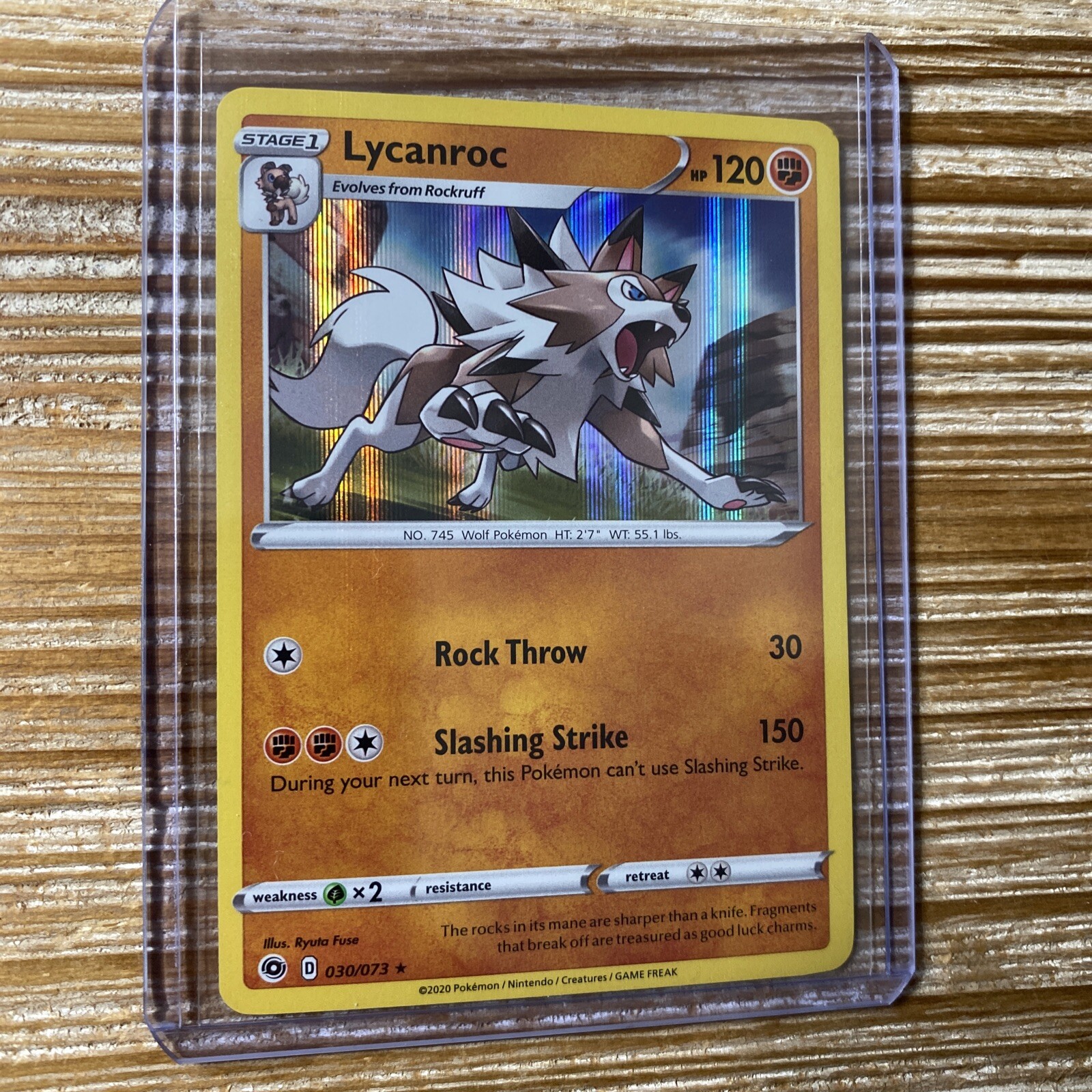 Lycanroc 030/073 NM-Mint 2020 Champion's Path Holo Rare Pokemon Card