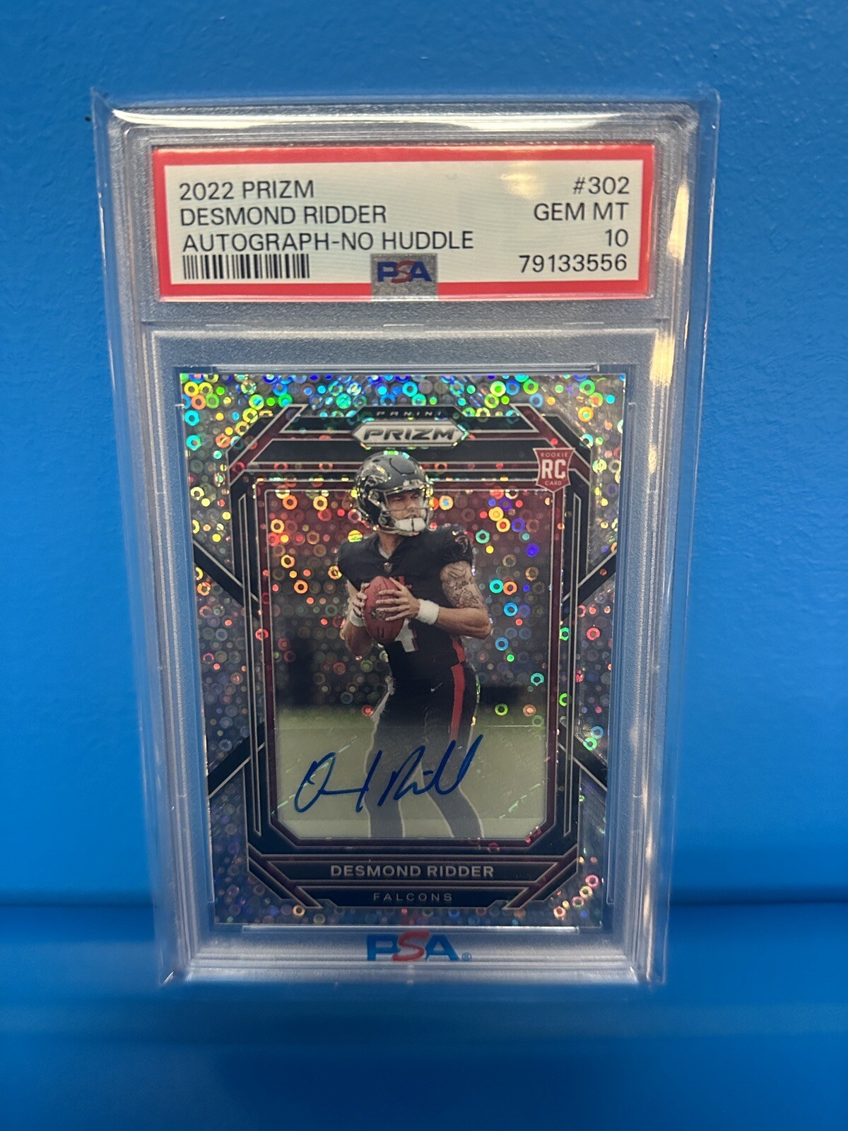 2022 Prizm Desmond Ridder No Huddle Rookie Auto #302 PSA 10