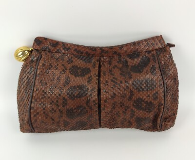 VINTAGE THE RED DOT GENUINE PYTHON LEATHER PYTHON HANDBAG CLUTCH