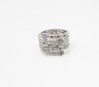 925 Sterling Silver  Cubic Zirconia Love Heart Bypass Band Ring Sz 7  RG3408 — photo 2