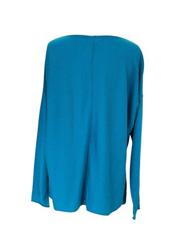 Suéter túnica cuello redondo Eileen Fisher talla XS verde azulado tencel algodón seda - Imagen 8 de 9