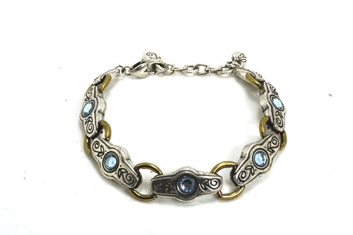 Brighton Celestine Silver Tone & Blue Rhinestone Bracelet - Picture 2 of 8