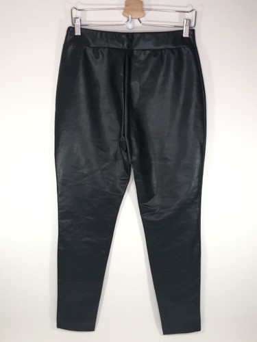 Leith Leggings Pants Black High Rise Faux Leather Side Zip Women’s Medium M - Picture 2 of 5