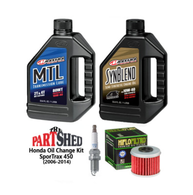 Honda SporTrax 450 Oil Change Kit W/ Spark Plug TRX450R (2006-2014