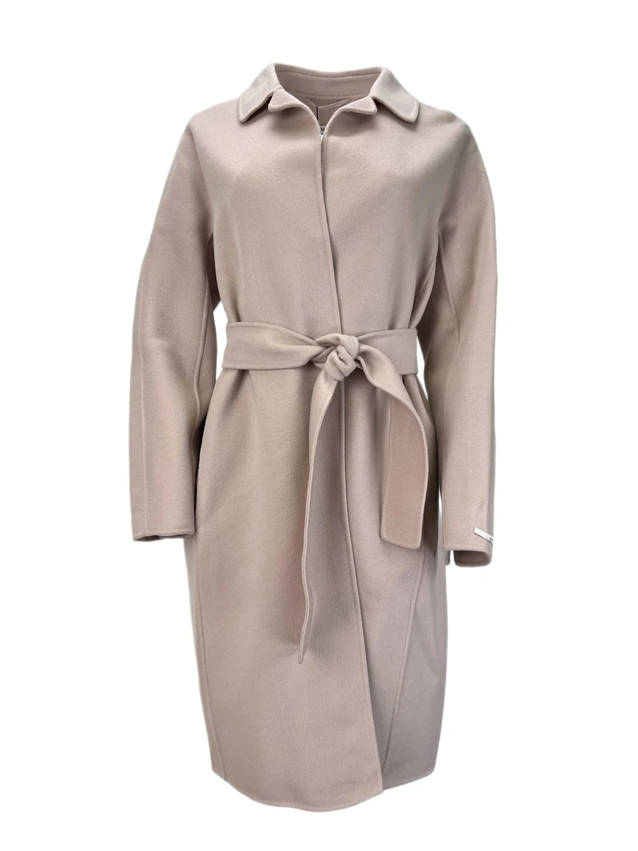 Max Mara Women s Brown Algeri Virgin Wool Wrap Coat Size 8 NWT