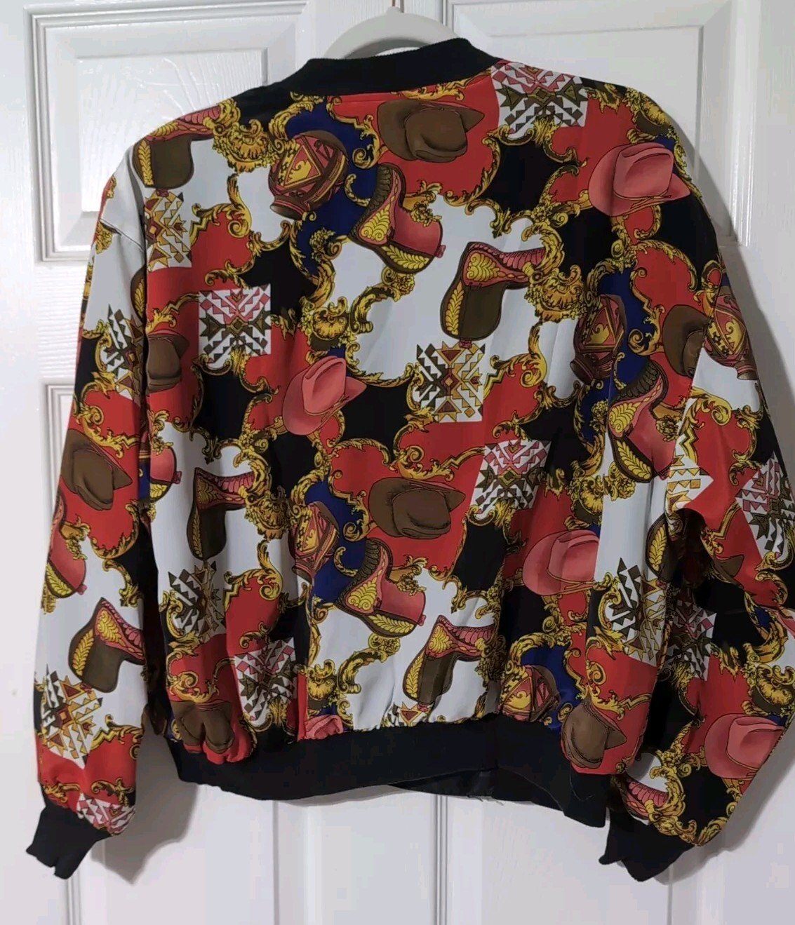 Retro Notations 90's Western bomber jacket Size M - image 7