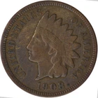 1908-S Indian Head Cent - Looks VF Det. Cleaned - 3rd Lowest Mintage of Series!