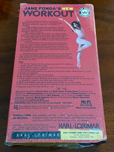 JANE FONDA's NEW WORKOUT (VHS 1985) 1980s AEROBICS / Lorimar, IN SHRINK - Picture 2 of 2