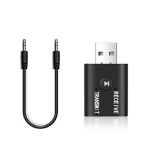 Car USB Wireless Bluetooth5.0 Transmitter Receiver 2in1 Audio Adapter 3.5mm Aux