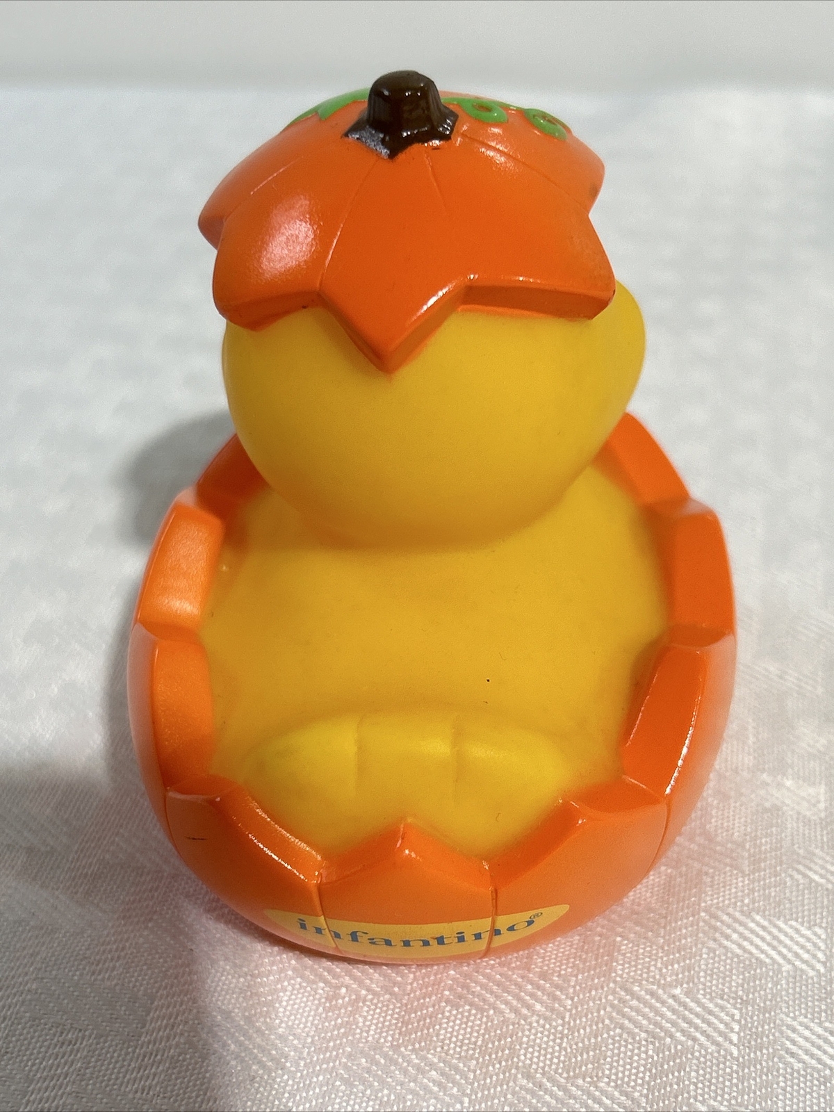PUMPKIN Duck Infantino Fun Time Rubber Ducky Duckie Halloween RARE FREE