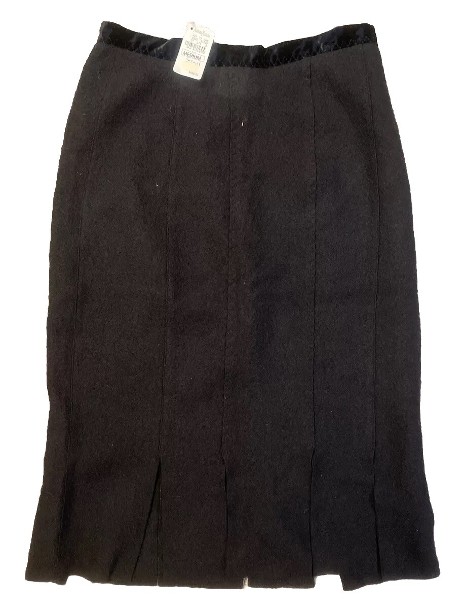 Gonna YVES SAINT LAURENT RIVE GAUCHE nera 100% lana taglia small nuova con etichetta