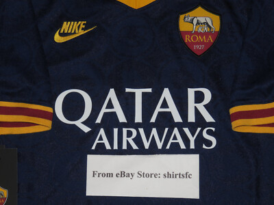 2019-2020 Nike Authentic AS Roma Third Alternate Navy Jersey Shirt