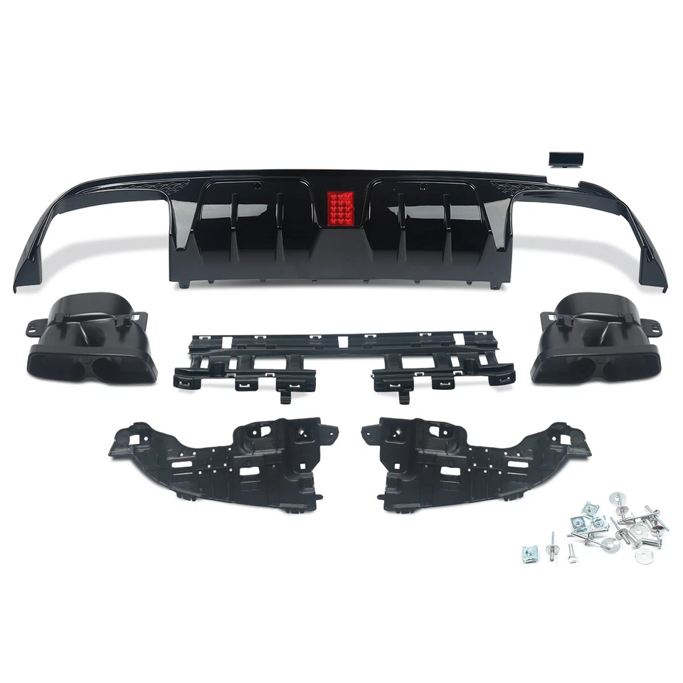 Rear Diffuser Lip W/Exhaust Tips For Mercedes-Benz C-Class W205 C300 C63 C43 Foto 3 de 4