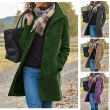 Thickened Woolen Women's Coat Medium Length Quality Outerwear Direct Sale
