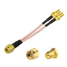 Y type 1 RP-SMA Male to 2 RP-SMA Female branch RF Pigtail RG316 20cm Cable 8inch