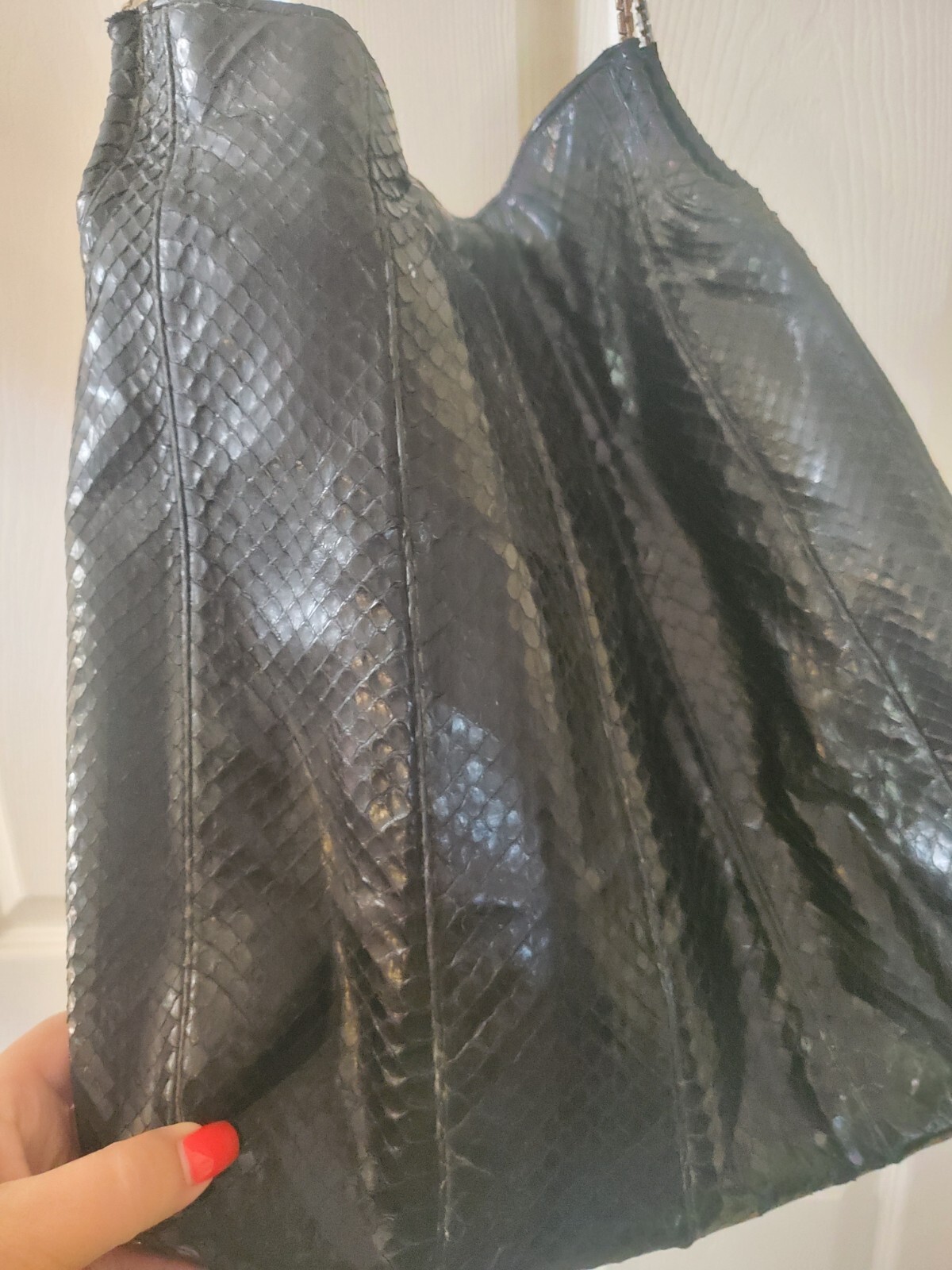 Judith Leiber Python Exotic Leather Shoulder Bag … - image 2