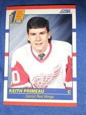 KEITH PRIMEAU 1990 SCORE ROOKIE CARD #436 1 ROUND DRAFT DETROIT RED WINGS RC HOF
