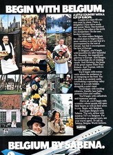 1977 BELGIUM A Little Country With a Lot Of Europe Fly Sabena Original PRINT AD