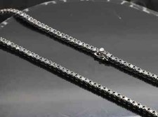 14K Black Gold Plated Unisex 3MM 17 Ct Lab Created Diamond Tennis Necklace 18"