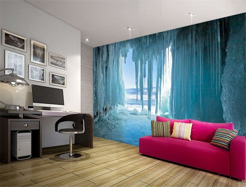 Ice Lake Baikal Grotto Cave Full Wall Mural Photo Wallpaper Print Home 3D Decal - Picture 2 of 8