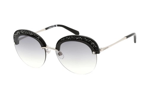 Swarovski SK0382 Womens Plastic Sunglass 01A Shiny Black 53-19 Gray Lens w Case Swarovski SK0382 Womens Plastic Sunglass 01A Shiny Black 53  main image 4