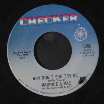 MAURICE & MAC: lean on me / why don't you try me CHECKER 7'' Single 45 RPM
