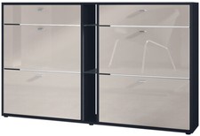 Schuhschrank Schuhkipper Schuh Regal Today Schwarz - Hochglanz, Matt & Naturtöne