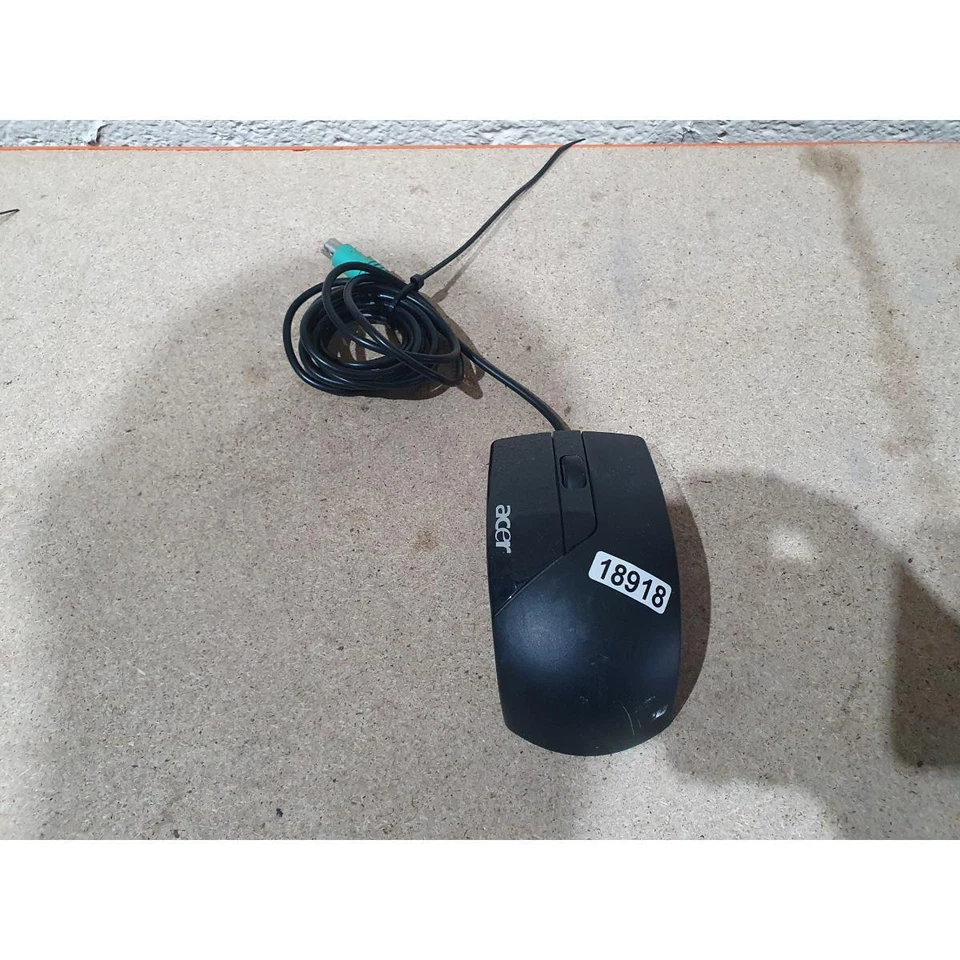 Acer SM-9620 Optical Mouse Black Wired PS/2 2-Button Scroll Wheel Compact for PC - Image 2 of 4