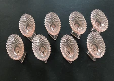 Lot of 8 Vintage Pink Salt Cellar English Hobnail Depression Glass Westmoreland