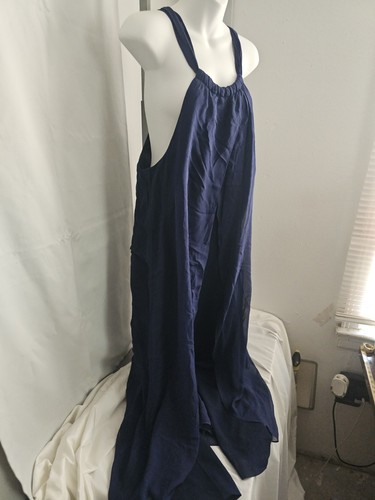 Trina Turk Jumpsuit Halter Neck Sleeveless Wide Leg Royal Blue Size M - Picture 4 of 9