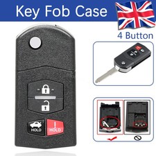 Mazda 4 Button Flip Smart Remote Key Fob Case Shell for 3 5 6 MX-5 RX8 2007-2010