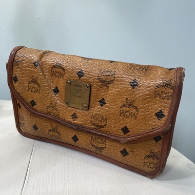 Vintage MCM Cognac Visetos Shoulder Bag Clossbody Tote Purse