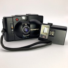Olympus XA2 35mm Film Camera Black w/ A11 Flash Junk/Parts Tested Body Japan