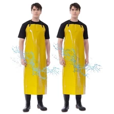 VICOGARD 2 Pack Waterproof Rubber Vinyl Apron 47 Inch Chef Aprons Heavy Duty ...