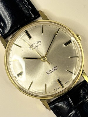 ROTARY Vintage 1960 s Men s Manual Sunburst Dial Gold Dress Watch