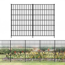 FOREHOGAR Metal Garden Fence 40in H x 23.3ft L , 10 Panels  11 Stakes Dog...