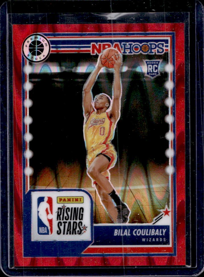 2023-24 Hoops Premium Stock Bilal Coulibaly Rising Stars RC Red Seismic #/199