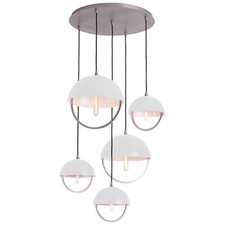 Robert Abbey Mavisten Edition Copernica 5Lt Pendant, Pewter/White - P589WHT
