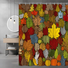 Autumn Leaves Shower Curtain Fall Leaf Pattern
