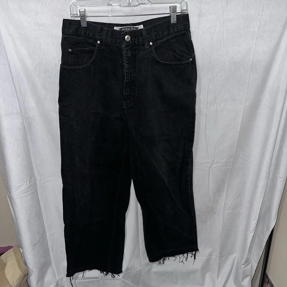 Jeans vintage azul âncora Beyond folgado tamanho 30x29 Y2K preto denim - Imagem 2 de 4