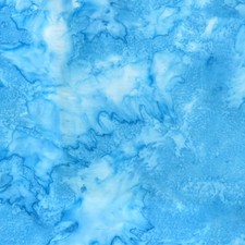 Cotton Batik 1895 Watercolors Blues Azure Cotton Fabric Print by Yard D180.33