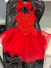 Weissman Dance Leotard Ruby SC 6-6x with hair bow and garmet bag