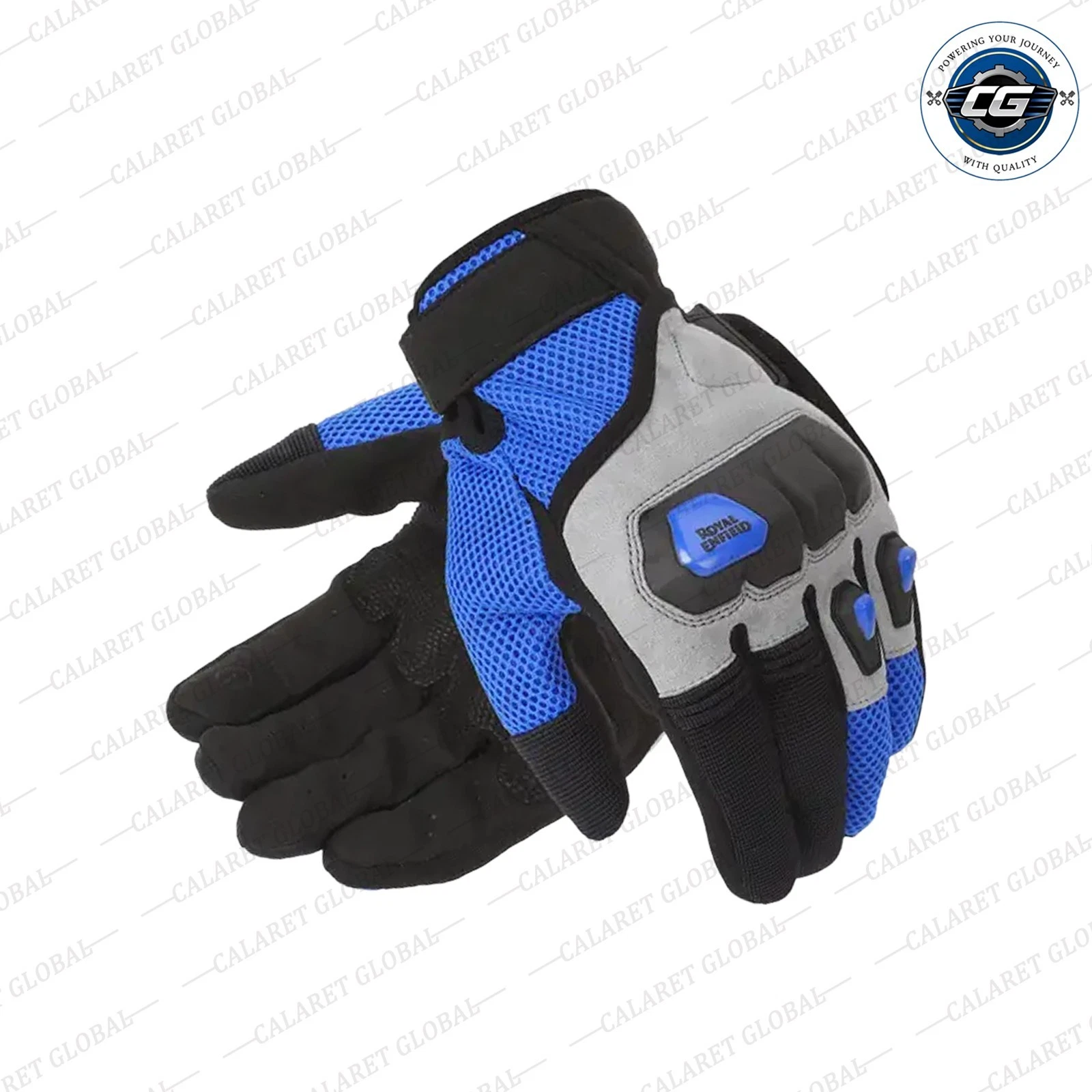 Royal Enfield's Motorcycle Riding Rambler V3 Hand Gloves With Grip Style - Blue