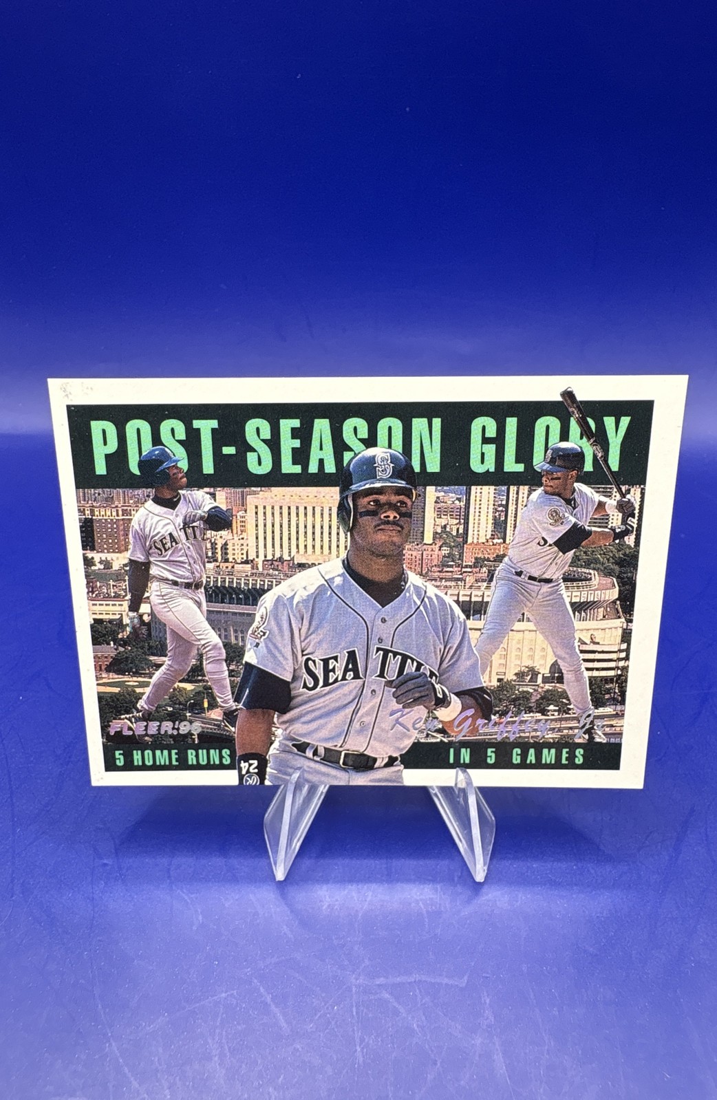 Ken Griffey jr #2 Baseball Cards 1996 Fleer Post Season Glory trading card — raw and PSA graded price guide