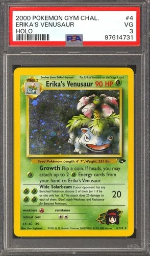 Pokemon Gym Challenge Erika's Venusaur 4/132 PSA 3